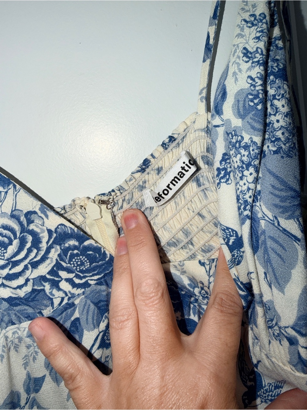 Reformation Blue Floral Slip Midi Dress - Picture 5 of 6